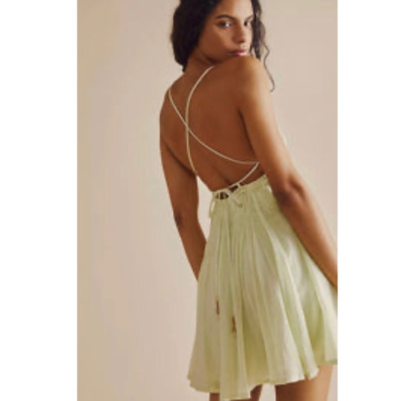 Free People Dresses & Skirts - Free People Pale Green Strappy Mini Dress